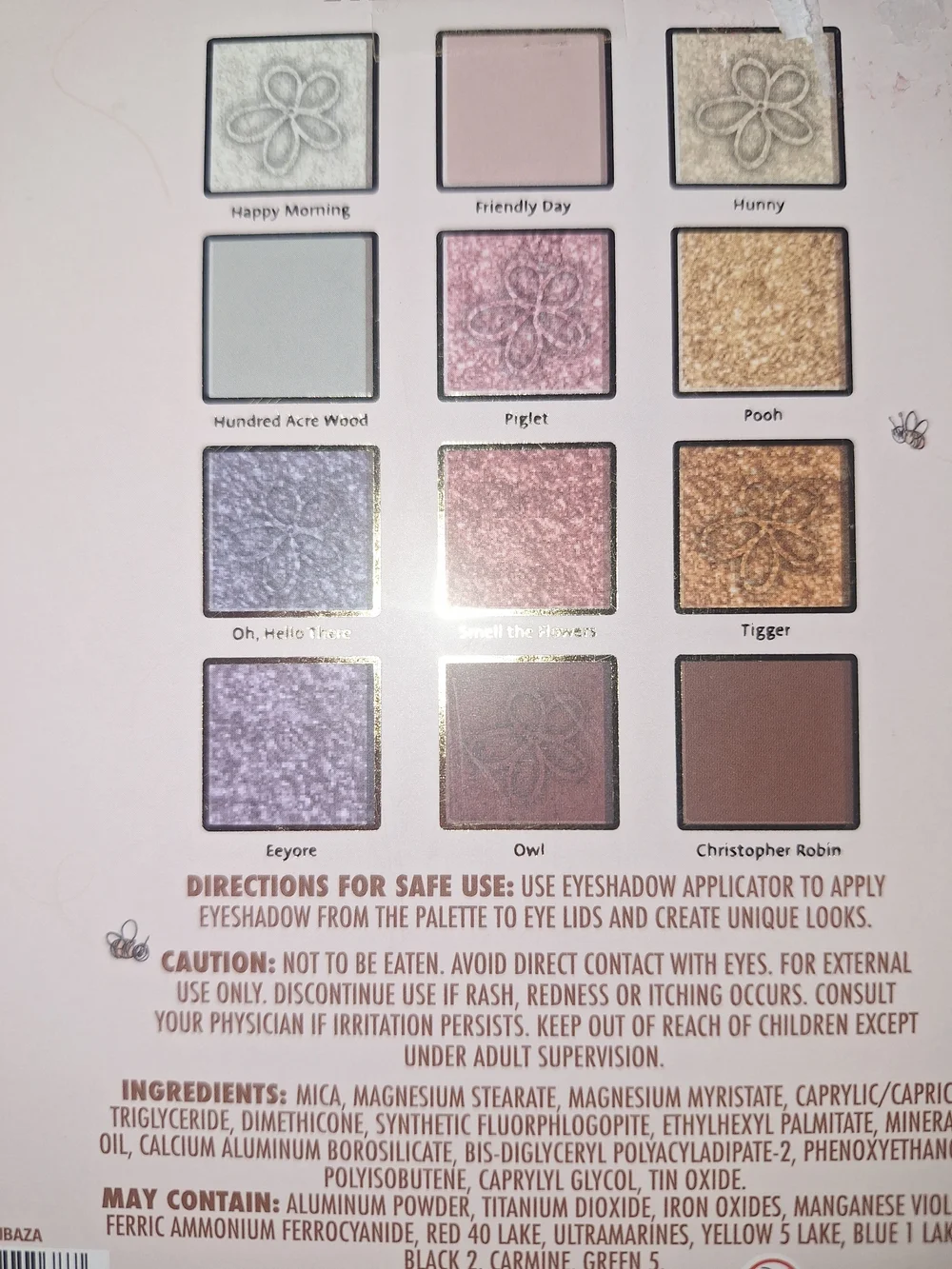 Disney Winnie the Pooh Pink Floral Eyeshadow Palette With Brush